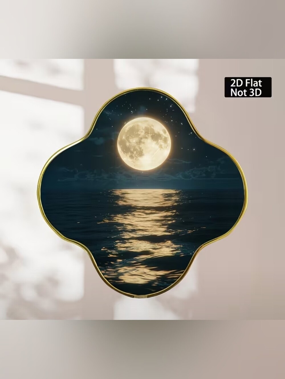 Moonlit Ocean Wall Art - Gold Frame